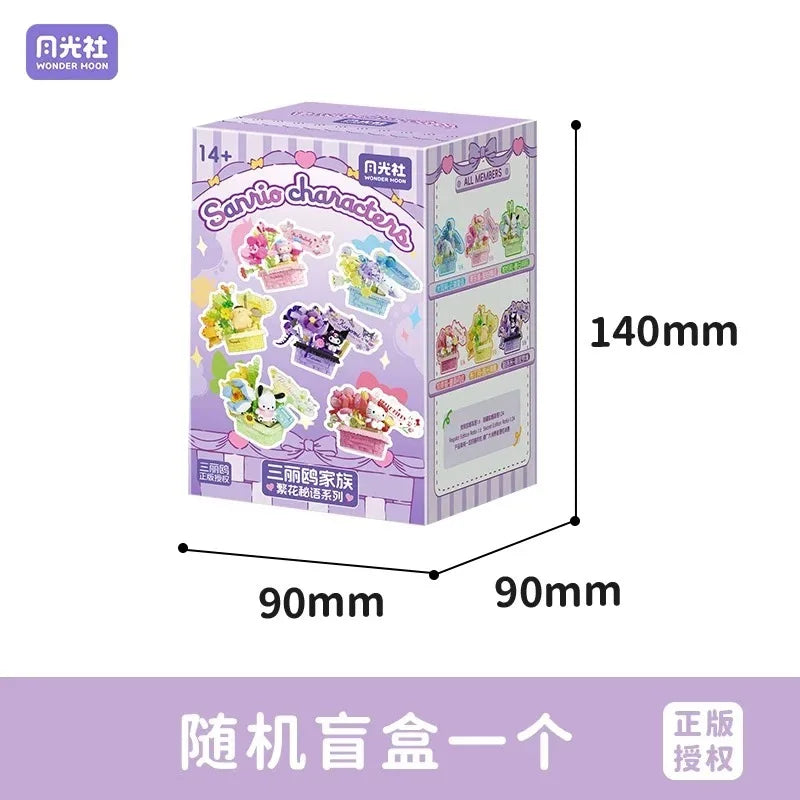 Anime Sanrio Figure Blind Box Flower Love Elf Series My Melody Kuromi Cute Assembled Ornaments for Collection Decoration Model