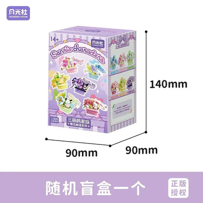 Anime Sanrio Figure Blind Box Flower Love Elf Series My Melody Kuromi Cute Assembled Ornaments for Collection Decoration Model