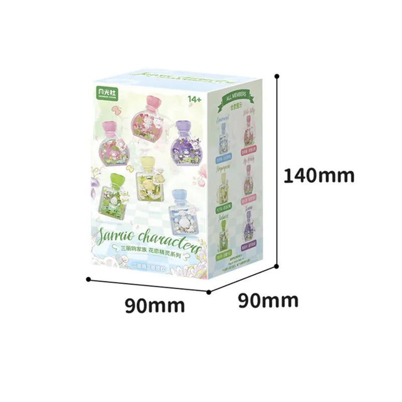 Anime Sanrio Figure Blind Box Flower Love Elf Series My Melody Kuromi Cute Assembled Ornaments for Collection Decoration Model