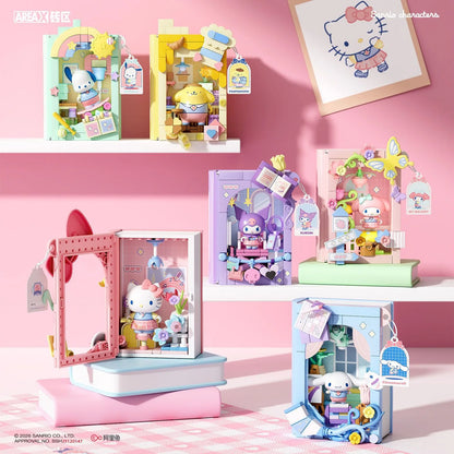 Anime Sanrio Figure Blind Box Flower Love Elf Series My Melody Kuromi Cute Assembled Ornaments for Collection Decoration Model