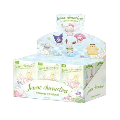 Anime Sanrio Figure Blind Box Flower Love Elf Series My Melody Kuromi Cute Assembled Ornaments for Collection Decoration Model
