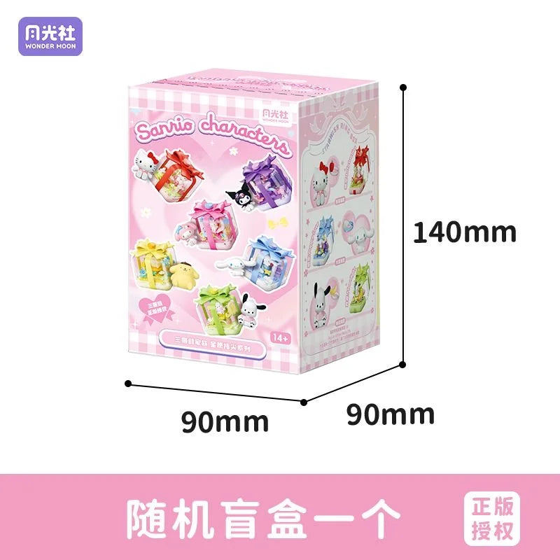 Anime Sanrio Figure Blind Box Flower Love Elf Series My Melody Kuromi Cute Assembled Ornaments for Collection Decoration Model